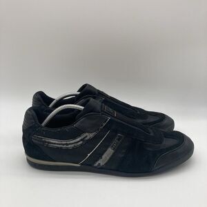 Mens Size 11.5 Hugo Boss Akeen Low Tripe Black Fashion Casual Sneakers Shoes